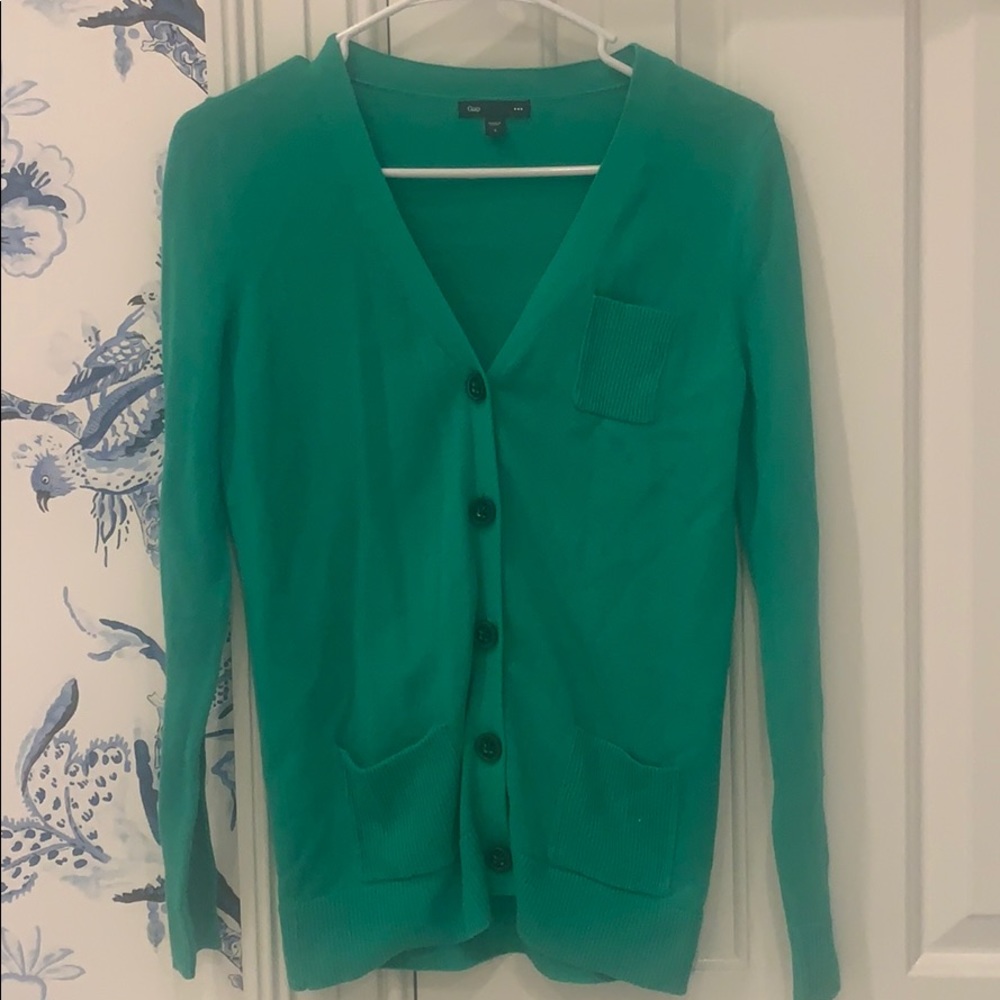 Gap green button cardigan